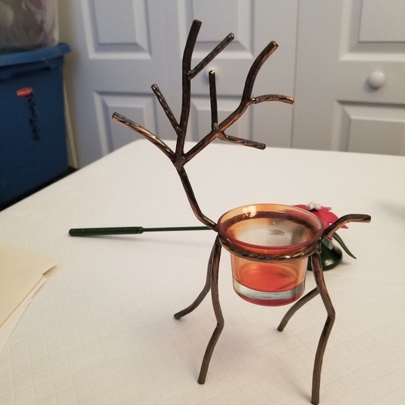 Metal Stick Deer Reindeer Christmas Candle Statue Display Candle sniffer. - Picture 2 of 4